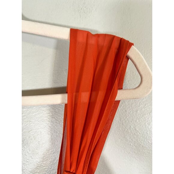 Retro Babydoll Tank Midi Orange 16 Floral Festive Wedding Classic Chic Boho 80s - Picture 5 of 10